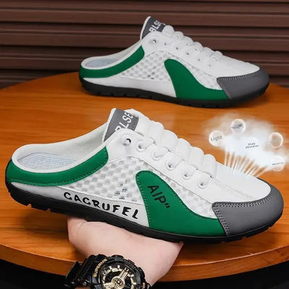 Sapatilhas desportivas casuais slip-on com atacadores para homem, em malha respirável, unissexo, para primavera e outono, corte baixo, sola plana e calçar rápido e fácil