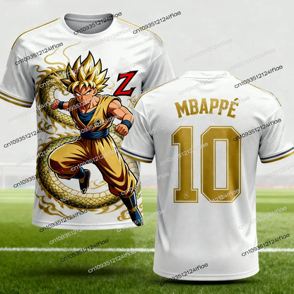 2026 Summer New Adult Men's Dragon Ball Goku 3D Printed Football Jersey T-Shirt Kids Anime T-Shirt Special Football Jersey NO.10