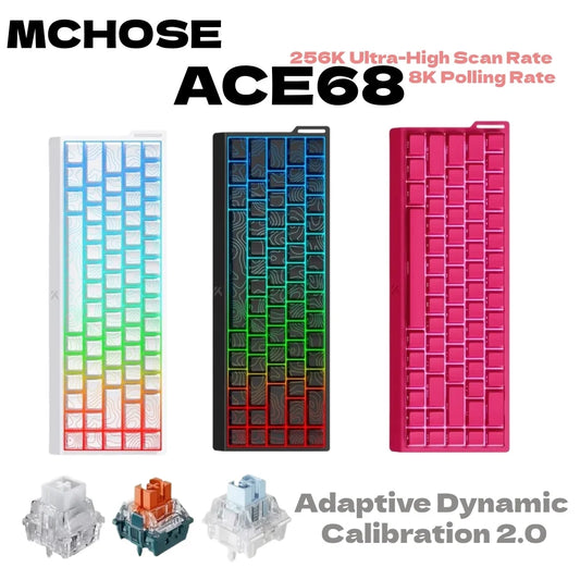 MCHOSE ACE 68 Magnetic Switch Gaming Keyboard Hall Effect Rapid Trigger Programmable RGB 8K Hz DKS/MT/TGL/RS/SOCD Keyboard
