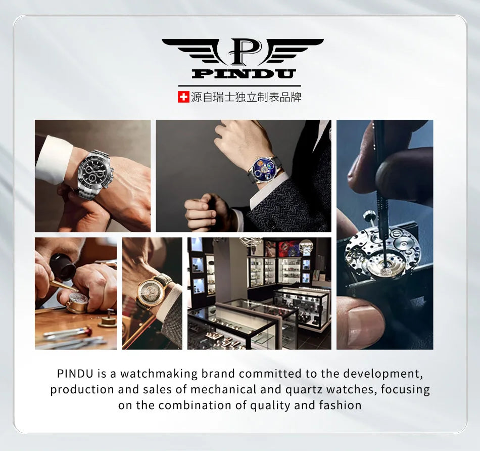 PINDU Designer Hollow Tonneau Mechanical Watch Men Luxury Brand Skeleton Automatic Watches Mens Sport Silicone Wristwatch JH3105