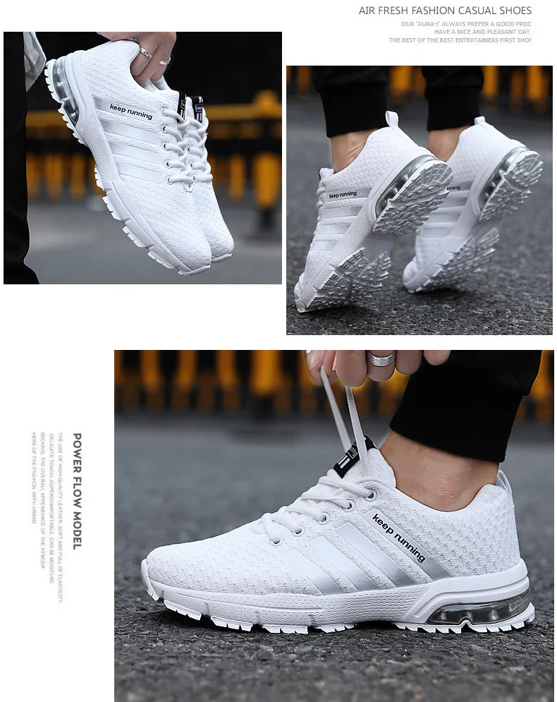 2025 Summer New Men Casual Sports Shoes Breathable Outdoor Running Shoes Comfortable Thick Bottom Fashionable Climbing Femininos