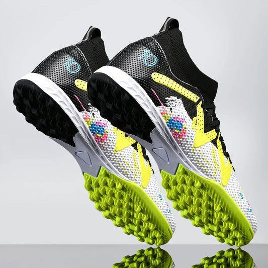 Professional Soccer Shoes TF Broken Nail Teenagers Durable Looking HighTops Training Shoes Adult Outdoors Non Slip FootballShoes