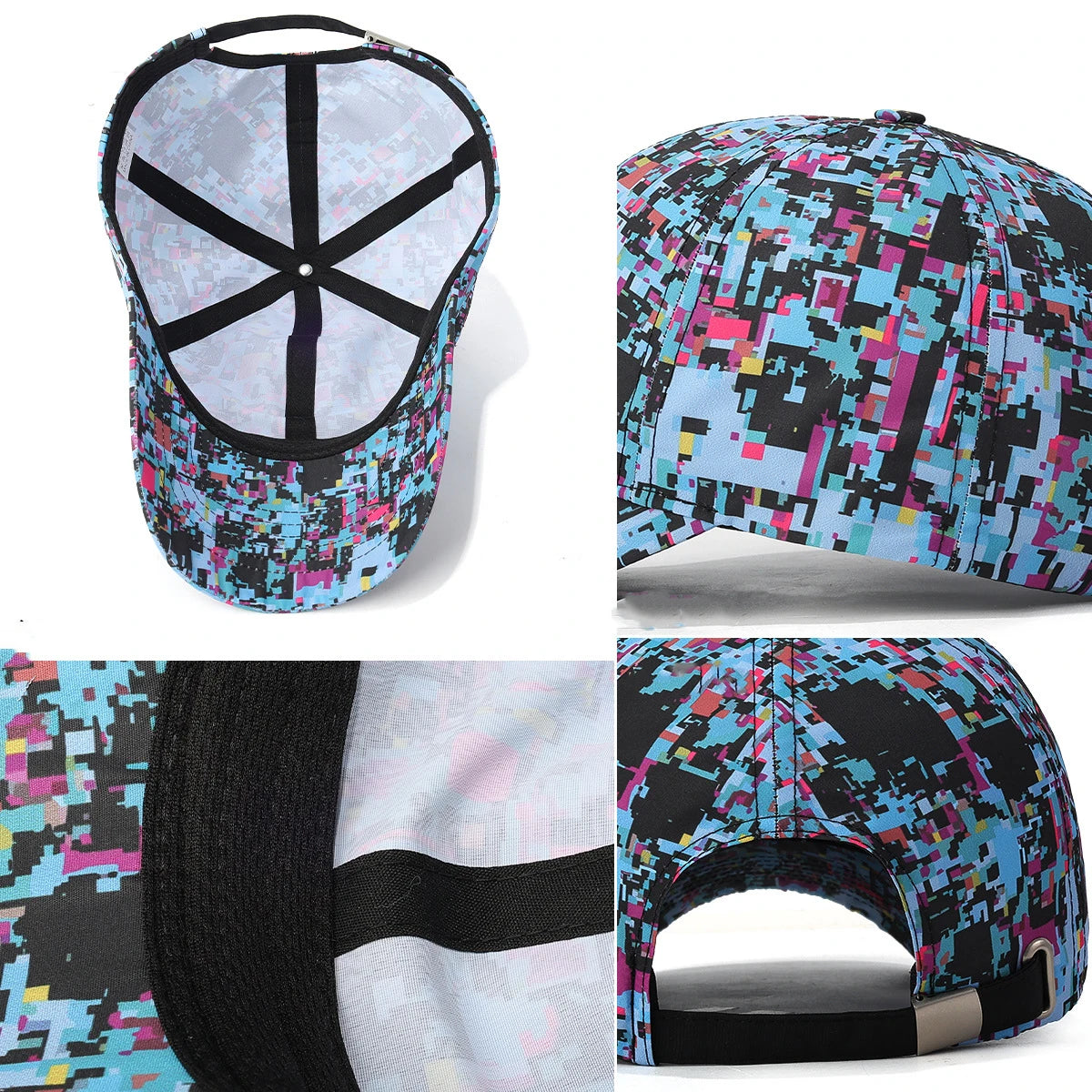 Sommer-Baseballkappe mit Graffiti-Motiv und Leuchtelementen, Unisex, Outdoor-Sonnenschutz, modische Sportkappe, lässige Duckbill-Kappe
