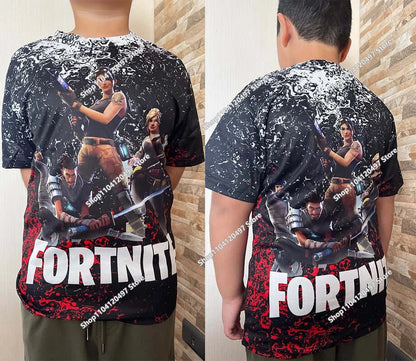 Anime Fortnite T-Shirts Girl Clothing T Shirt Boys White Cartoon Tees Baby Summer Shirts Cute Printed Tops Costume