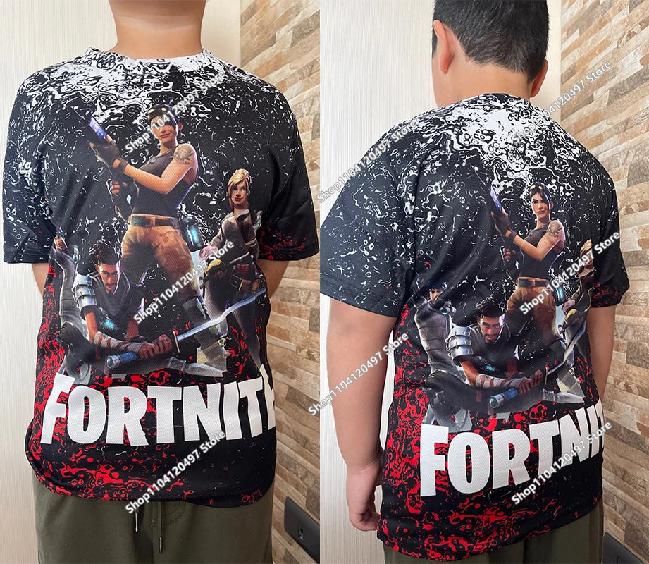 Fortnite Adult Children's Clothing 3D Digital Printing Loose Large Size Short-sleeved T-shirt Kids Summer Tee Tops