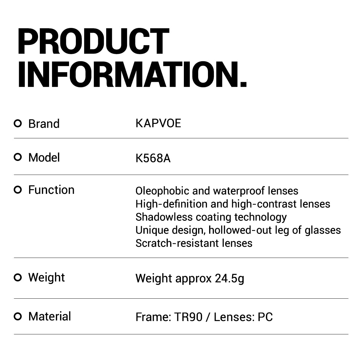 Kapvoe Turistické sluneční brýle Módní sluneční brýle pro muže na kempování Fotochromatické cyklistické brýle Brýle na horská kola Rybářské brýle Sportovní brýle