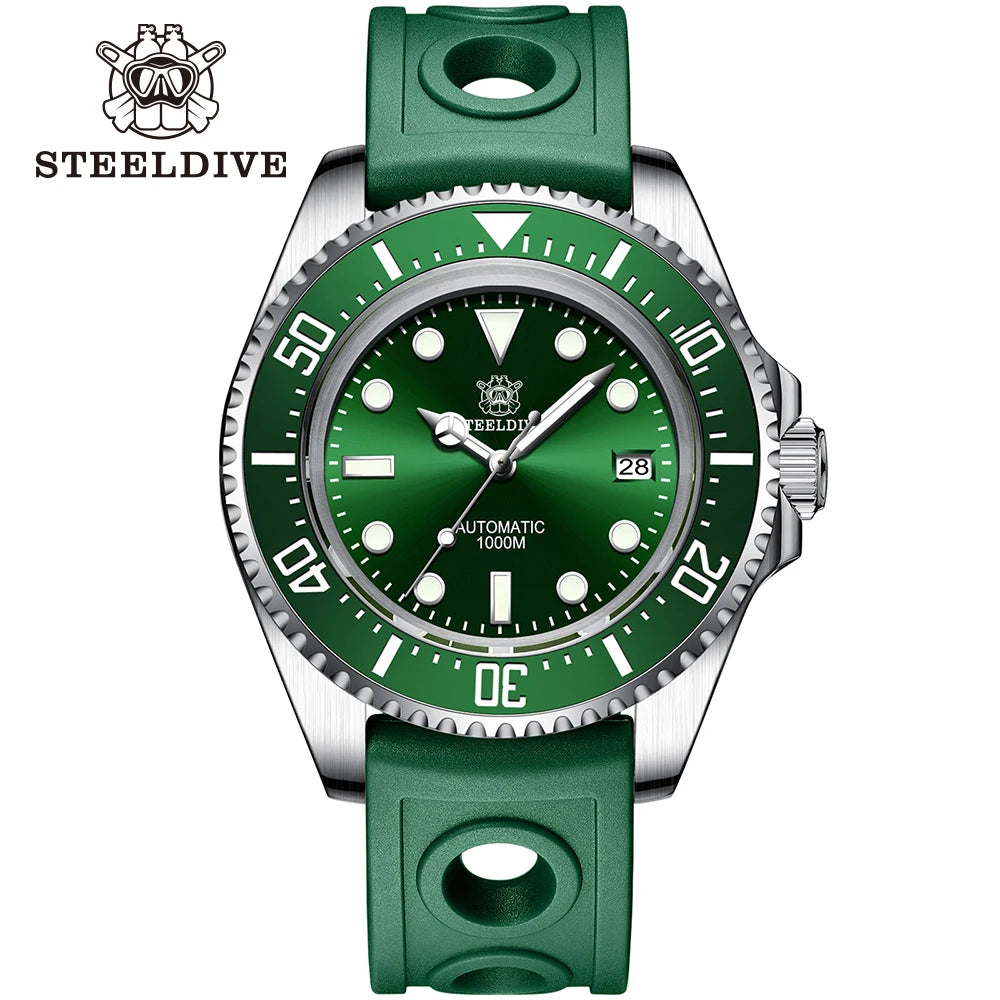 SD1964 Steeldive Brand 2023 Red-Black 45.4MM Men Sapphire Glass Luminous 1000M Waterproof NH35 Dive Watch with Ceramic Bezel