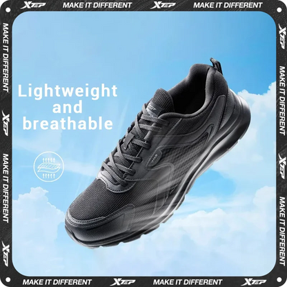Xtep Sports Shoes Men's Mesh Breathable Running Shoes Winter Marathon Black White Men's Sports Shoes Sneakers Man 879119110110