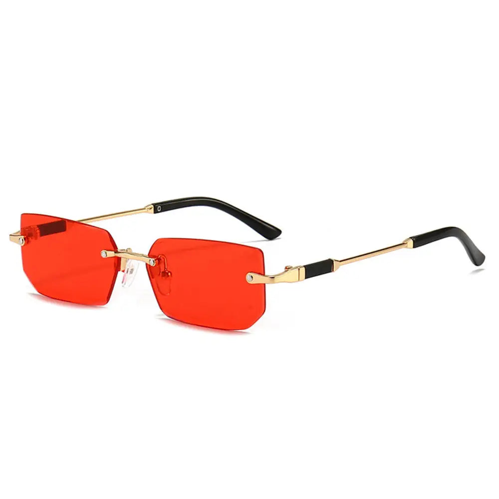 Trendy bezrámové sluneční brýle pro muže a ženy, módní bezrámové obdélníkové sluneční brýle, retro brýle s ochranou UV400, letní brýle, brýle