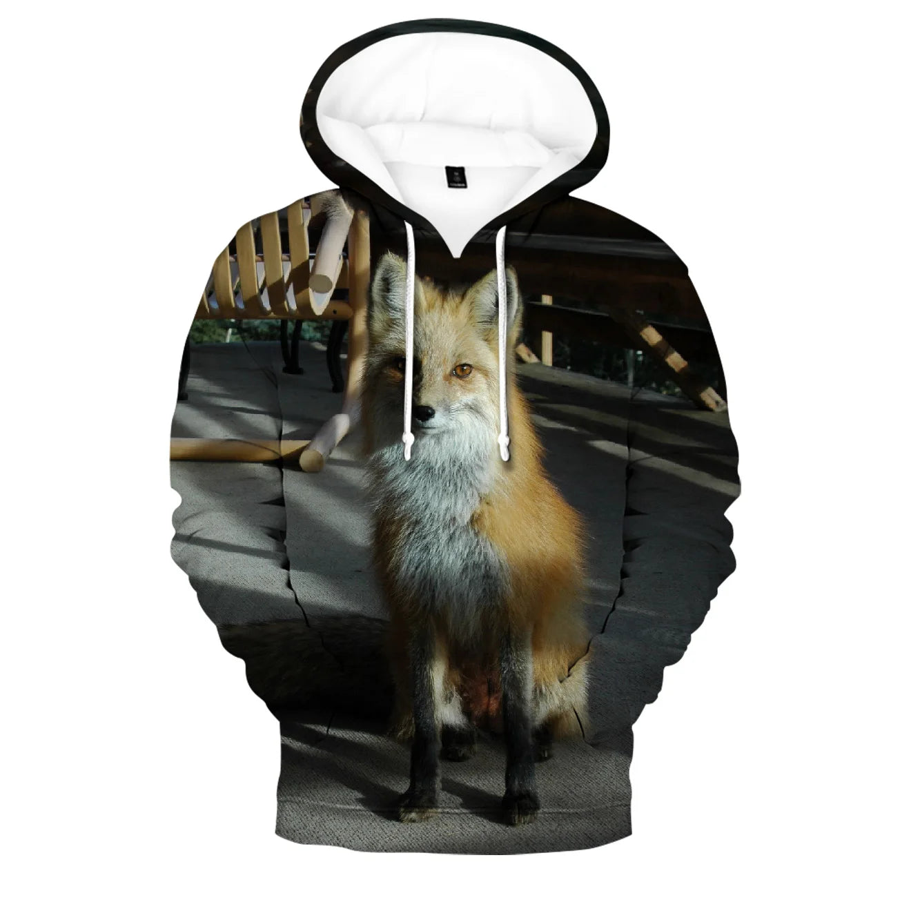 Populära hiphop-hoodies med ny 3D-rävprint, bekväma sweatshirts för män/kvinnor och vuxna/barn, avslappnade pullovers