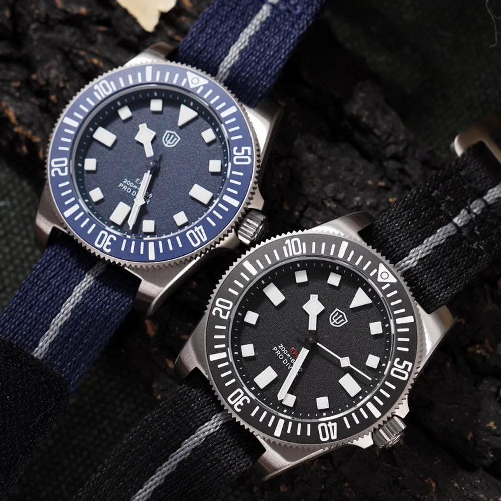 Watchdives EXD V2 40mm Titanium Watch Exchangeable X Design VH31 Sweep Second Movement Quartz Watches Luminous Waterproof 200M