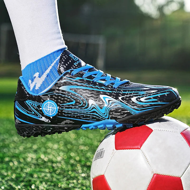 Chaussures de football pour hommes, chaussures de terrain professionnelles, crampons FG/TF pour entraînement sur gazon, chaussures de futsal, baskets de football antidérapantes, chaussures à crampons pour cheville, pointur