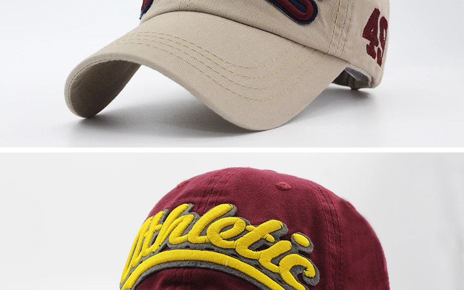 Baseballkappe mit großer Buchstabenstickerei für Herren, Sommer, Freizeit, Damenmode, Snapback, Baumwollkappen, Schirm, Hip-Hop-Mütze, Herbst, verstellbar