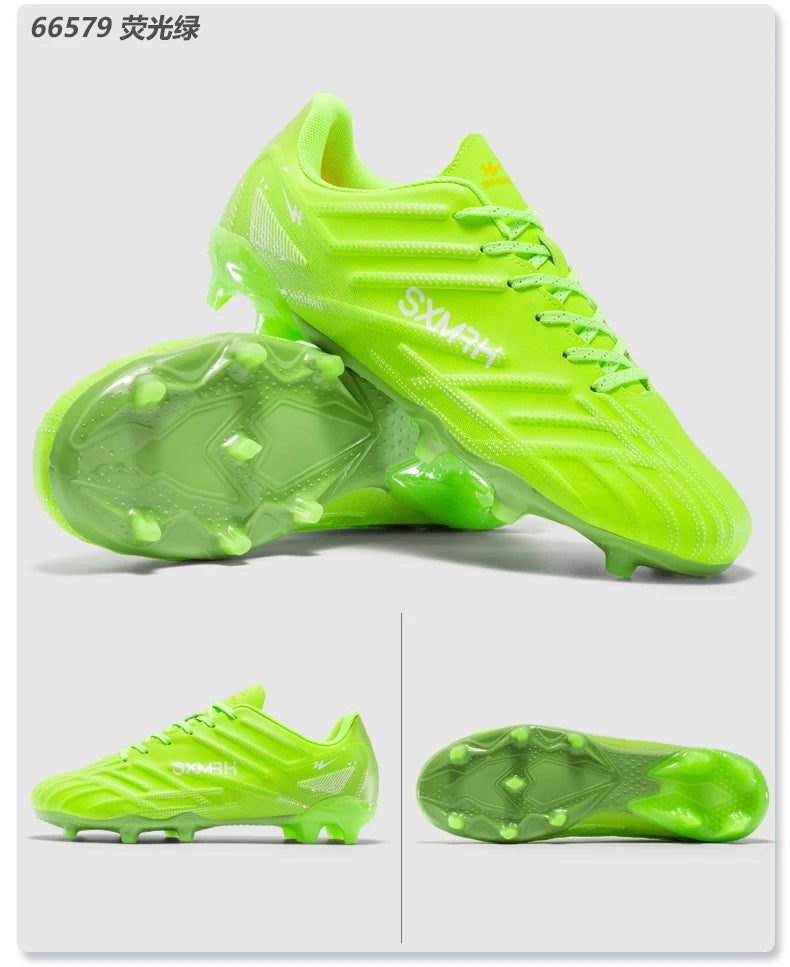 Chaussures de football Double Star Adult Youth AG : crampons antidérapants et résistants pour gazon artificiel et naturel, pour l'entraînement et les matchs, hommes et femmes