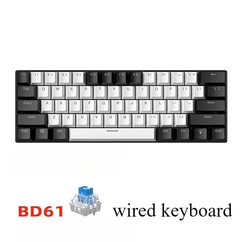 LIEI 60% Mechanical Gaming Keyboard 61 Keys Wired Mechanical Keyboard RGB Backlit Compact Mini Gaming Keyboard for PC Laptop Office