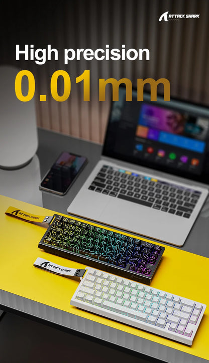 ATTACK SHARK X68HE Esports magnetic axis keyboard 8KHz return rate,total area 0.01mm,and 0.125ms rate class Ultra-low latency
