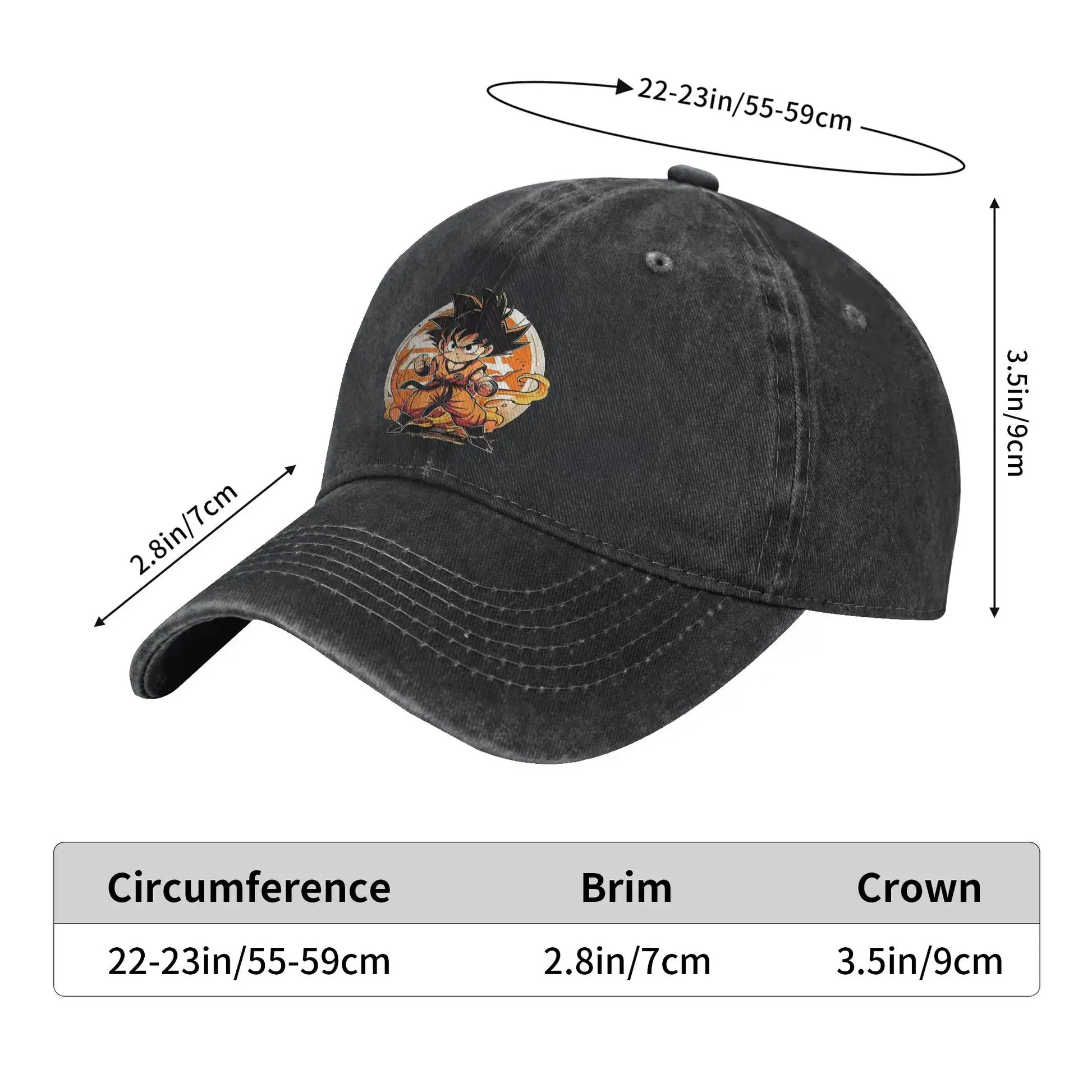 DBZ Little Kakarot Baseball Cap Casual Distressed Cotton dragon ball Sun Cap for Men Women Outdoor Adjustable Fit Hats Cap, Produit gaming premium Fraquane