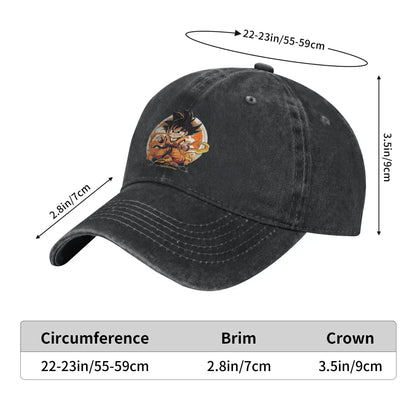 DBZ Little Kakarot Baseball Cap Casual Distressed Cotton dragon ball Sun Cap for Men Women Outdoor Adjustable Fit Hats Cap, Produit gaming premium Fraquane