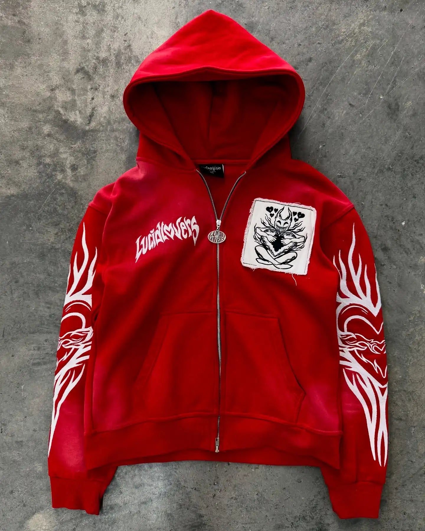 Produit gaming premium Fraquane, produits de luxe, nouvelle génération, équipement gamer 2026 New American Fashion Trend Goth Printed Zipper Hoodie Women Street Hip Hop Punk Rock Sweatshirt Unisex Casual Loose Hoodie