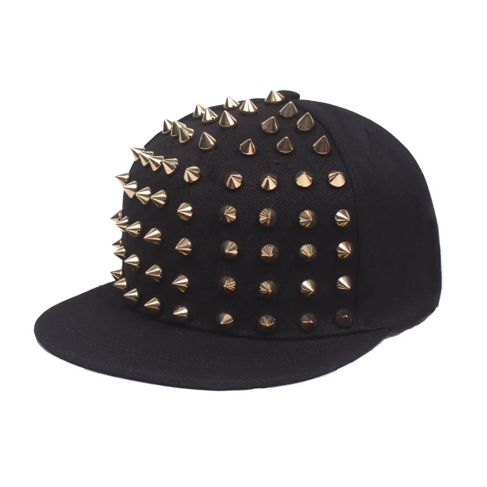 Herren-Kappen, flache Hüte, Hip-Hop-Snapbacks, ausgefallene Baseballkappen mit Nieten, Street-Dance-Kappen, trendige Mesh-Kappen mit Schirm, für Jugendliche, Jungen und Mädchen