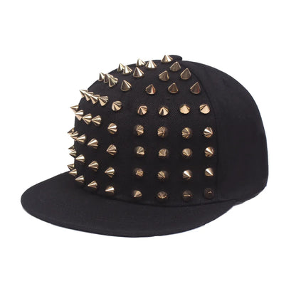 Herren-Kappen, flache Hüte, Hip-Hop-Snapbacks, ausgefallene Baseballkappen mit Nieten, Street-Dance-Kappen, trendige Mesh-Kappen mit Schirm, für Jugendliche, Jungen und Mädchen