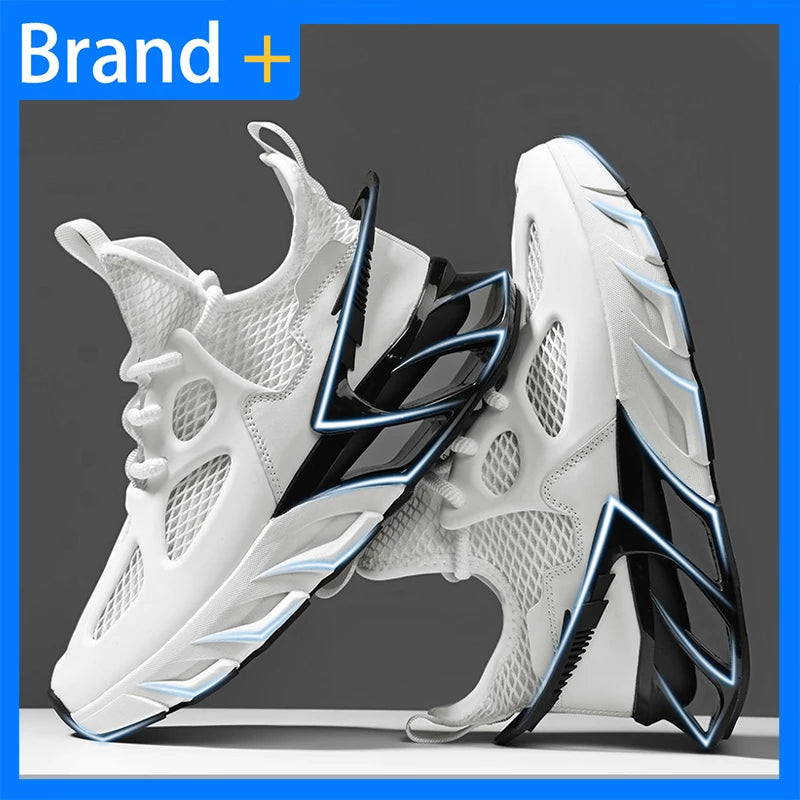 Chaussures de sport pour homme - Nouvelles chaussures de course d'extérieur en mesh respirant, haute élasticité - Chaussures de tennis de sport tendance et confortables pour l'été