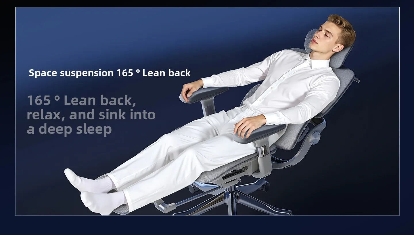 Stable Ergonomic Office Chair with Lumbar Support, Adjustable Height Computer Chair, Gaming Chair with Waist Protection, Swivel Desk Chair