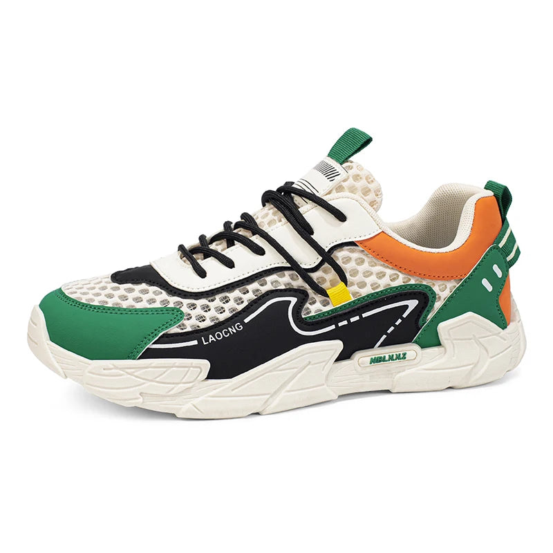 Chaussures de sport pour homme : chaussures de marche estivales en maille, décontractées et tendance, à lacets, neuves, pour les jeunes, idéales pour les trajets quotidiens, confortables et polyvalentes