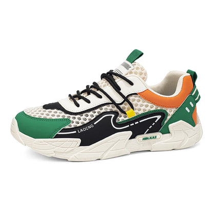 Chaussures de sport pour homme : chaussures de marche estivales en maille, décontractées et tendance, à lacets, neuves, pour les jeunes, idéales pour les trajets quotidiens, confortables et polyvalentes