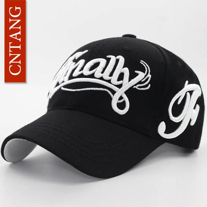 Baseballkappe mit großer Buchstabenstickerei für Herren, Sommer, Freizeit, Damenmode, Snapback, Baumwollkappen, Schirm, Hip-Hop-Mütze, Herbst, verstellbar