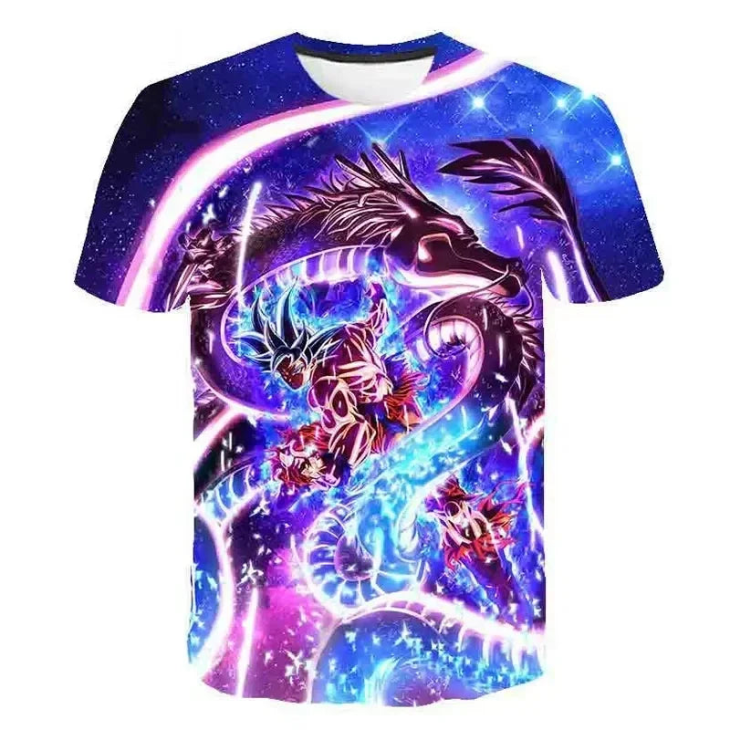 Dragon Ball Goku Cosplay T Shirts Super Saiyan Boys Kids Clothes Short Sleeve T-shirt White Black Orange Breathable Jersey, produit gaming premium Fraquane