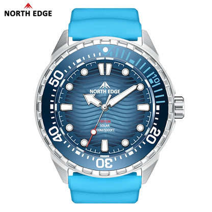 NORTH EDGE 2025 NEW+ TRITON-TI Titanium Solar-Powered Diving Watch Luxury Quartz Watches for Men 300M Waterproof 180+ Day Power