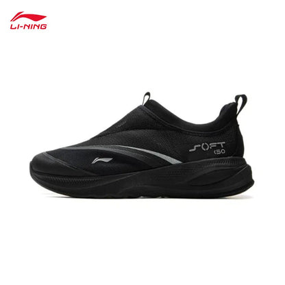 LI-NING SOFT GO 2 Zapatillas de senderismo sin cordones para hombre, suaves, con tacón grueso, cómodas, resistentes y deportivas casuales AGLV005