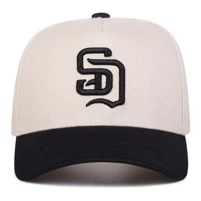 Unisex-Baseballkappen mit SD-Buchstabenstickerei, verstellbare Freizeitkappen, Sonnenkappen für Frühling und Herbst