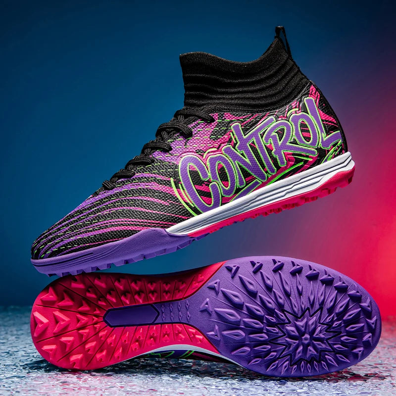 New Men Football Boots Cleats Sneakers High-top High-quality Soccer Shoes Non-Slip Futsal Grass Match Indoor Hot-selling FG/TF