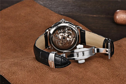 PAGANI DESIGN 2026 New Skeleton Men's Mechanical Watches Top Luxury Automatic Watch Men Blue Leather Waterproof Wrist watch Men