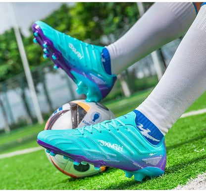 Chaussures de football Double Star Adult Youth AG : crampons antidérapants et résistants pour gazon artificiel et naturel, pour l'entraînement et les matchs, hommes et femmes