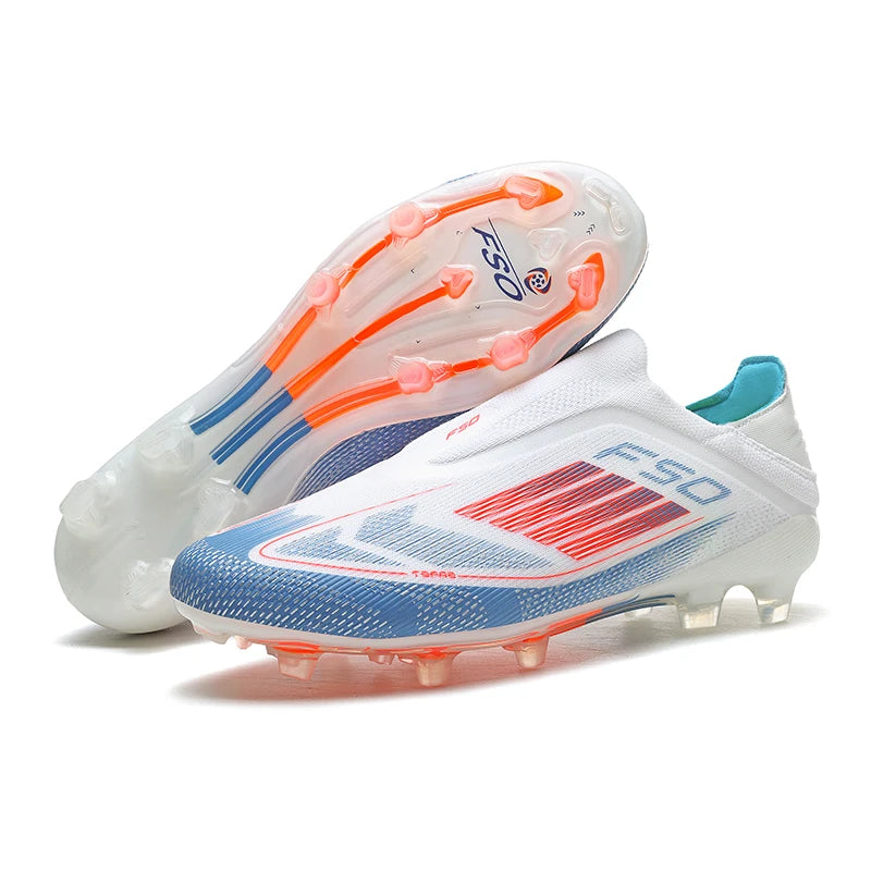 Men Football Boots Futsal Ultralight Soccer Shoes Training TF Match Long Spikes Breathable Indoor Sneakers Cleats Drop Shipping
