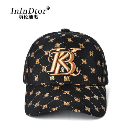 Boné de basebol estilo casal 2025 com estampado e bordado coreano para mulher, para festa ao ar livre, quatro estações, boné masculino
