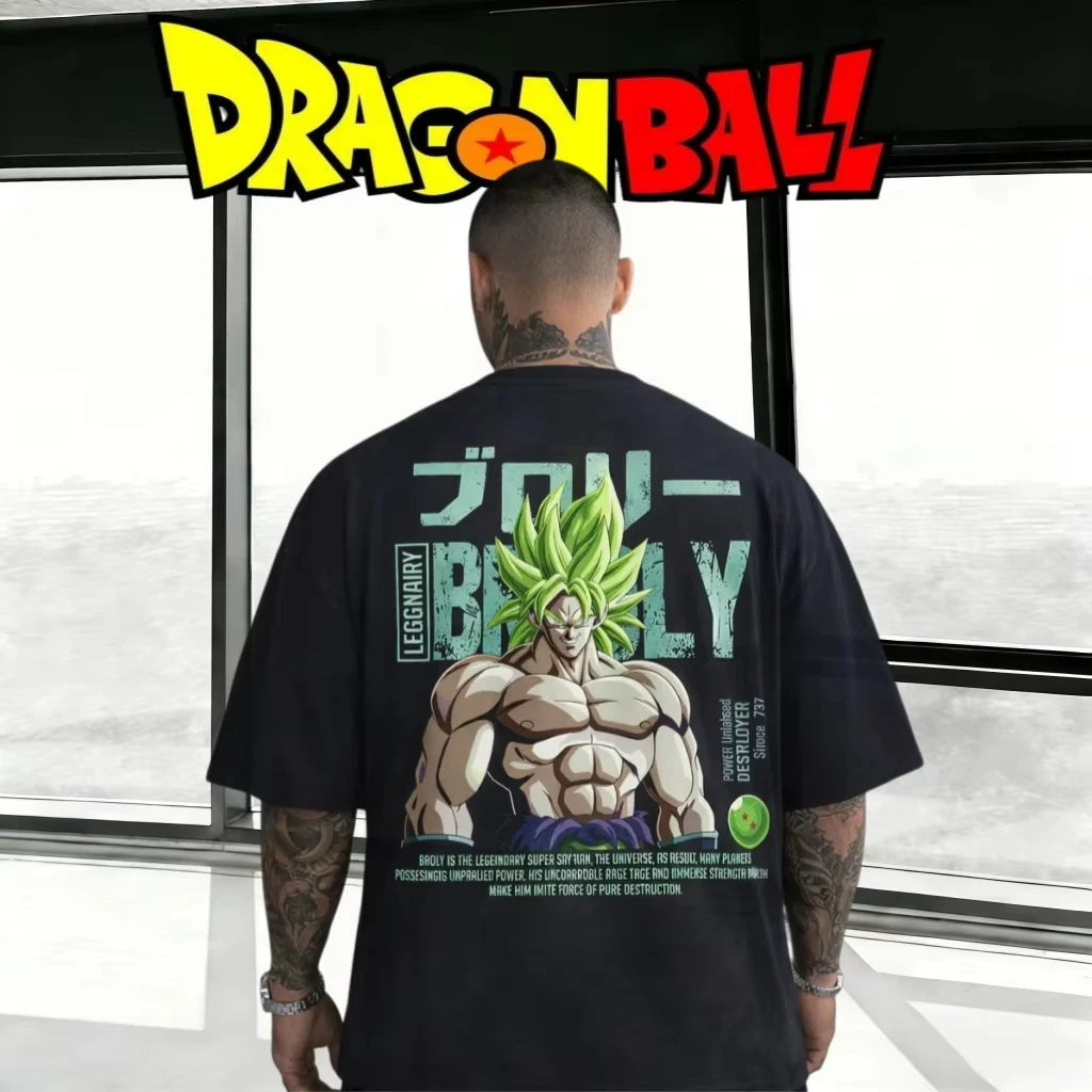 2026 Summer Dragon Ball Series Oversized T-shirt  100_ Cotton High Quality  Unisex Retro Casual & Breathable for Adults & Kids