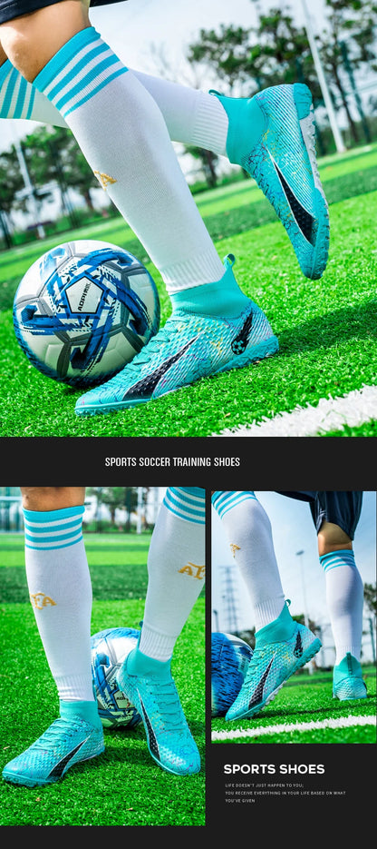 Chaussures de football pour hommes, chaussures de foot pour enfants, crampons de football professionnels pour femmes, chaussures antidérapantes TF/FG, chaussures de sport d'extérieur pour le football
