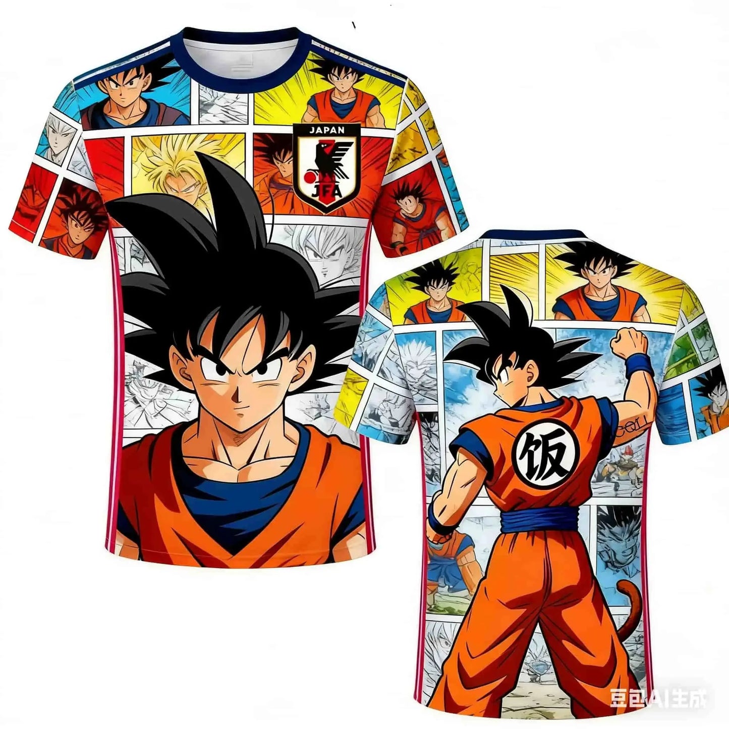 2026 New Bandai Japanese Anime Dragon Ball Son Goku X Japan National Team Custom Soccer Jersey Men's Women Kids T-shirt Tops