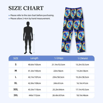 Custom Print Men's Soniced Pajama Pants Hedgehog Game Sleepwear Sleep Lounge Bottoms with Pockets