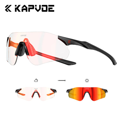Kapvoe Nové outdoorové běžecké a cyklistické brýle Fotochromatické sluneční brýle pro ženy a muže Sportovní brýle pro maraton a jízdu na kole UV400