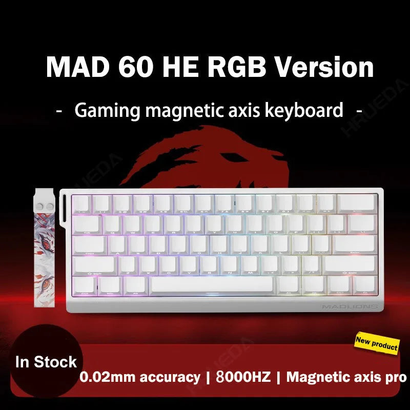 MADLIONS Mad 60he Mad60HE Mad 68HE mechanische Tastatur mit Magnetschaltern, kabelgebunden, Hot-Swap, 8K-Polling-Rate, personalisierte Gaming-Tastatur