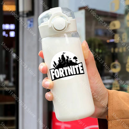 Bicchiere con cannuccia Fortnite da 400ML e 18CM per adulti, ragazzi e ragazze, graziosa tazza per acqua con motivo cartoon per studenti, bottiglia d’acqua resistente agli urti, portatile, idea regalo