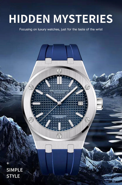 Specht&Sohne New 40MM Mechanical Watch For Men Grey Color Sports Wristwatch Japan Miyota 8215 Automatic Watch 50M Waterproof