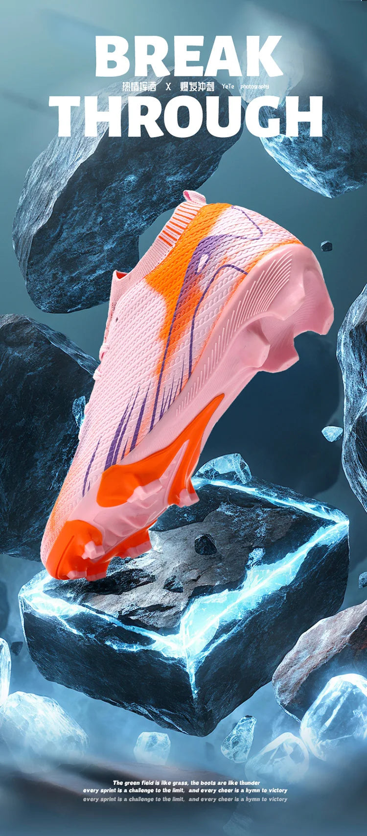 Professional Men's Outdoor FG Bottomed Football Shoes Adult Durable Comfortable Training Shoes Teenagers Non Slip Soccer Shoes