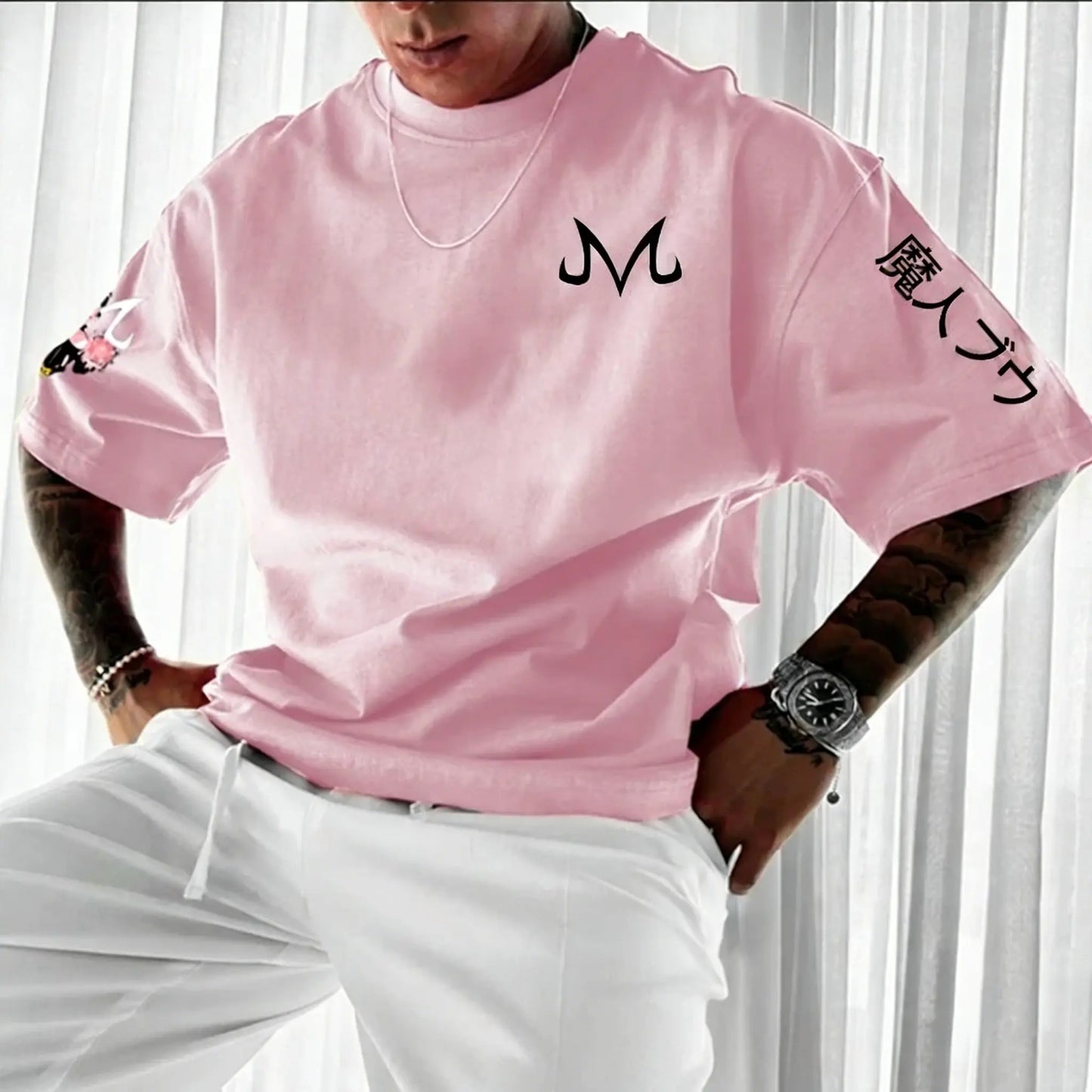 Dragon Ball Super Men's and Women's T-Shirts Majin Buu Anime Tee Summer Spring Boy's Oversize Short Sleeves Parent-child Outfits