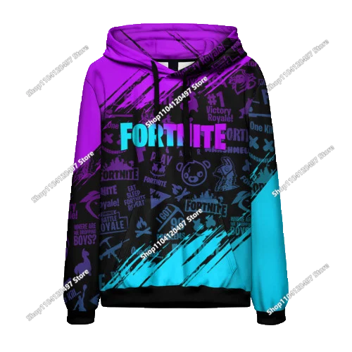 Fortnite Couple Wear Men's and Women's Sweater Children's Printed Casual Hoodie Student Outdoor Sports Simple Long-sleeved